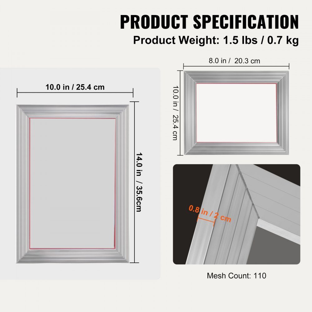 Siebrahmen Siebdruckpresse 2 Stück 25,4 x 35,6 cm / 20,3 x 25,4 cm, Siebdruckmaschine Siebdruckplatte inkl. Handschuhe & Siebdruckrakel, Siebdruckmaschine für Stoffe, Papier, Kopierpapier etc