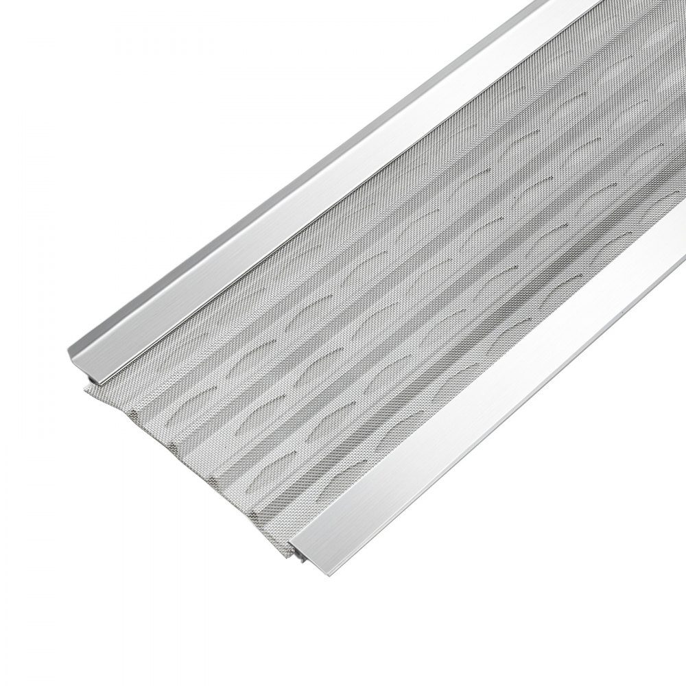 20 Stück Dachrinnenschutz 127 mm, Alu-Laubfangleisten mit Edelstahl-Mikromaschen, Dachrinnen-Laubschutz zuschneidbar mit einer Gesamtlänge von 30,48 m, Regenrinnengitter inklusive Schrauben für Häuser, Carports