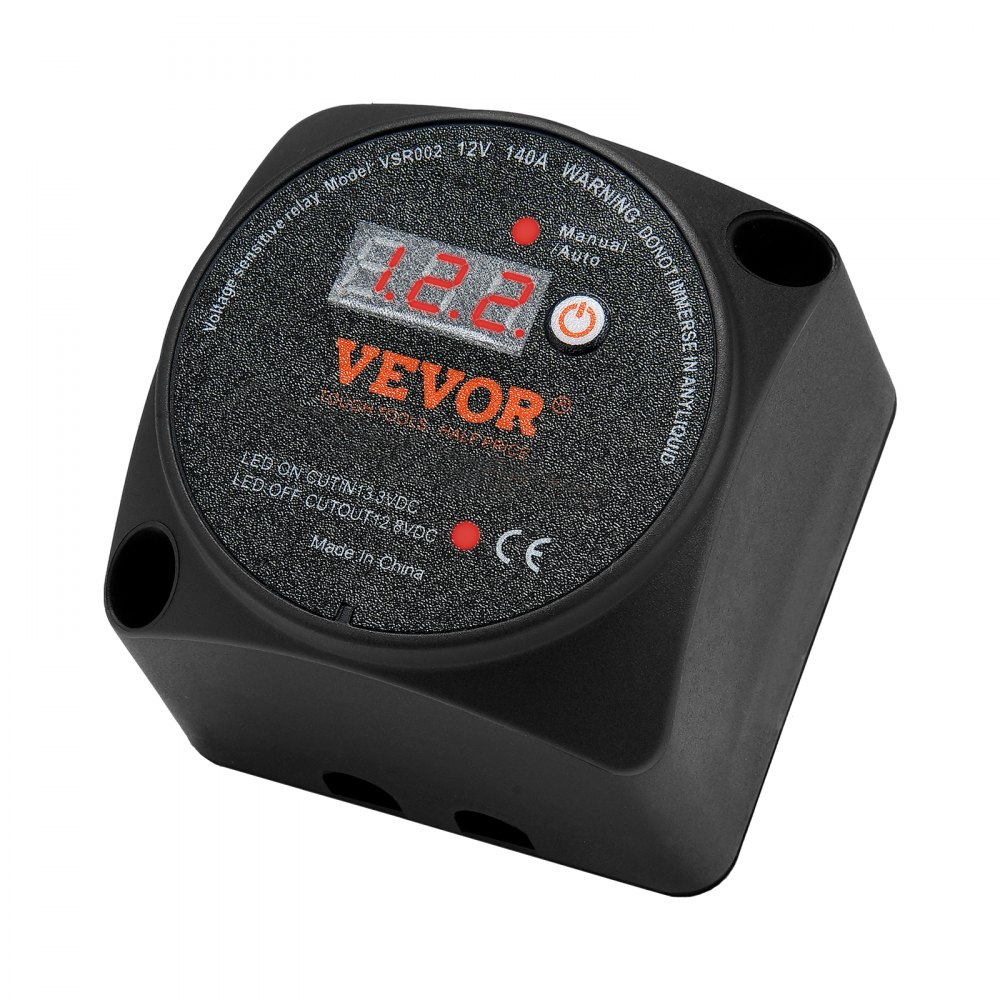 Doppeltes Batterie-Trennrelais, 12 V, 140 A, manueller automatischer Modus, spannungsempfindliches VSR-Relais mit LCD-Bildschirm für ATV, UTV, Wohnmobil, Wohnwagen, LKW, Boot, Yacht Doppeltes Batterie-Trennrelais, 12 V, 140 A, manueller automatischer Modus, spannungsempfindliches VSR-Relais mit LCD-Bildschirm für ATV, UTV, Wohnmobil, Wohnwagen, LKW, Boot, Yacht