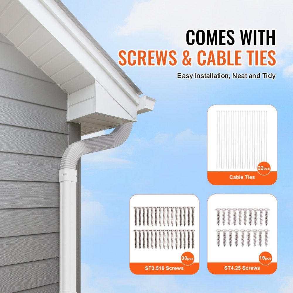 Mini Split Line Set Cover 76,2 mm B 5400 mm L Decoratieve PVC Airconditionerbuisafdekking met 10 rechte kanalen en complete componenten Overschilderbaar voor warmtepompen Wit