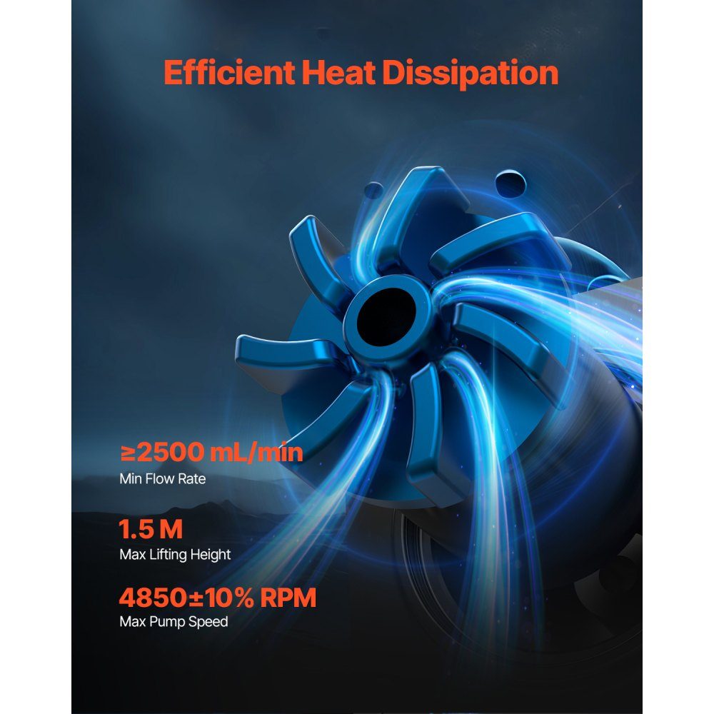 CPU Liquid Cooler AIO CPU Water Cooler - 120mm PWN Fan and Pump PC Water Cooling with 2" LCD Display and ARGB Light for Intel 115X/1366/2011/1700/1200 AMD AM4/AM5