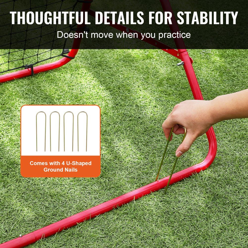 Voetbal Rebound Net Draagbaar Bounce Wall Voetbal 48x48mm Rebounder Voetbal IJzeren Pijp en PE Net Kinderen Tieners Voetbaldoel Rebounder Kicker voor voetbaltraining