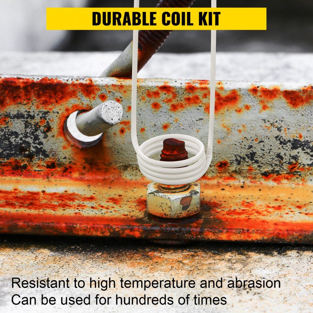 Induction Heating Coil Set 8pcs Heat Resistant Induction Heating Tool with flexibility and long service life for removing rusty screws and nuts