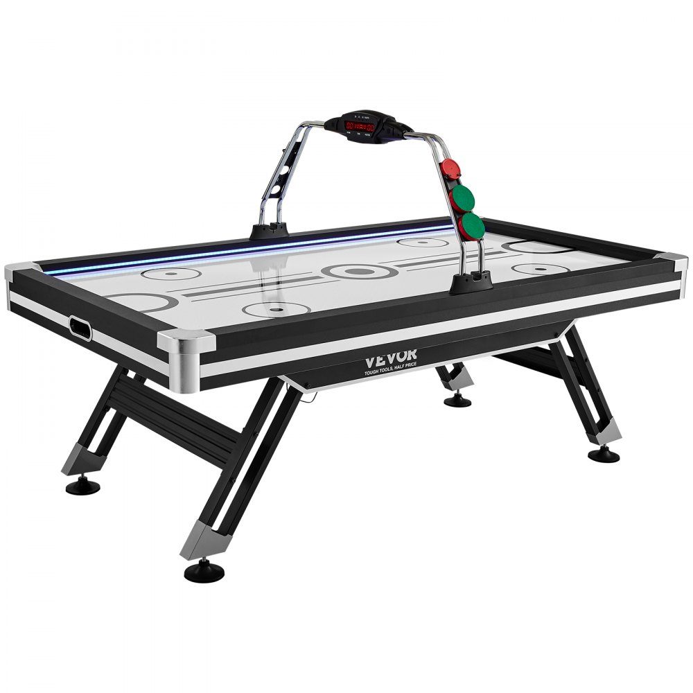 Air Powered Hockey Table, Indoor Hockey Table for Kids and Adults, LED Sports Hockey Game with 2 Pucks, 2 Sliders and Electronic Scoring System, Arcade Gaming Set for Game Room