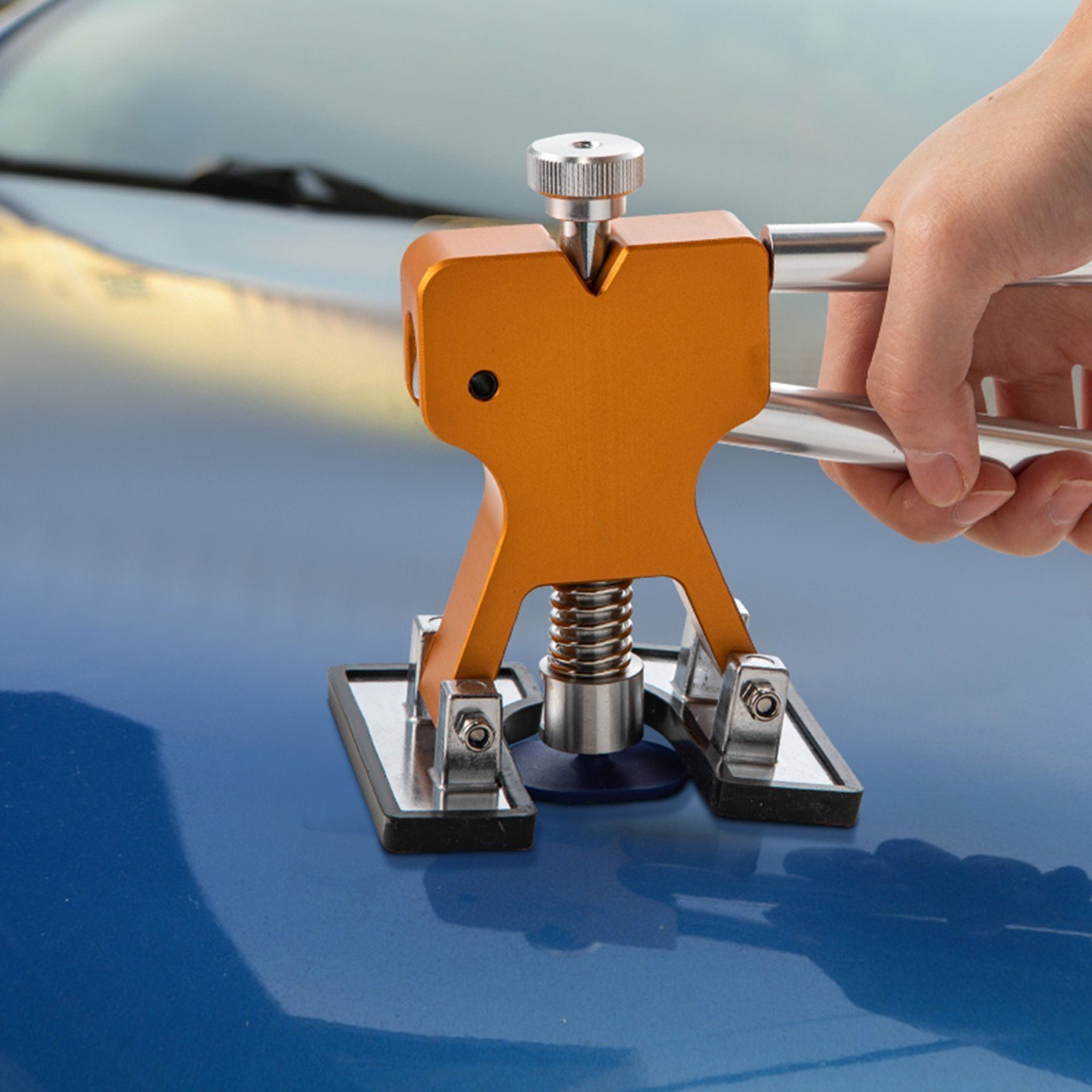 Auto-Dellen-Reparatur-Set, 89-teiliges Dellenentfernungswerkzeug, Hagelreparatur, LED-Platte, Gleithammer, Dellenheber, T-Bar-Set