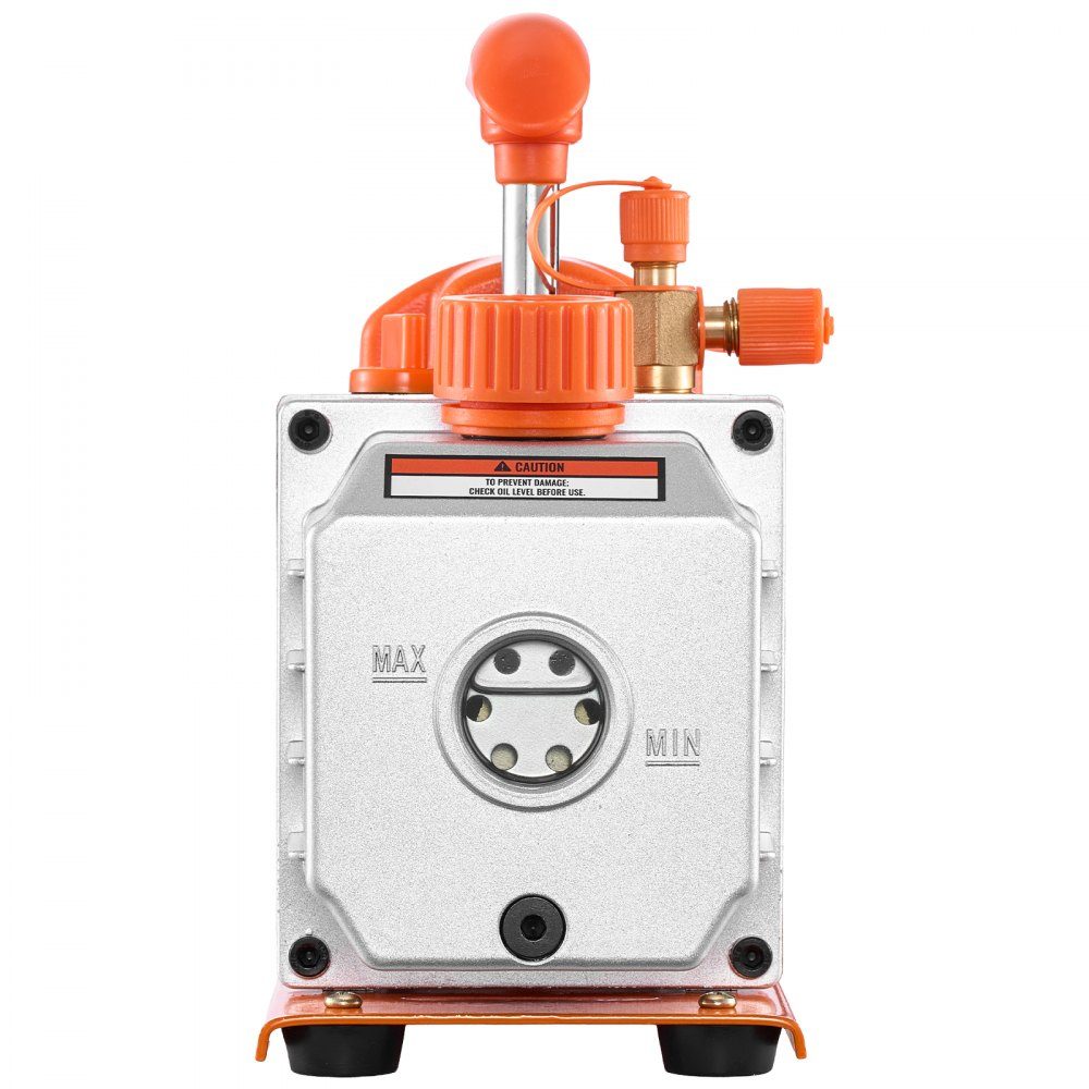 Vacuum pump, 3.5 CFM 99 L/min, 1 stage, 180W, suitable for R134a, R22 and R410a systems, 4-pole motor, for automotive air conditioning maintenance and resin degassing, including oil