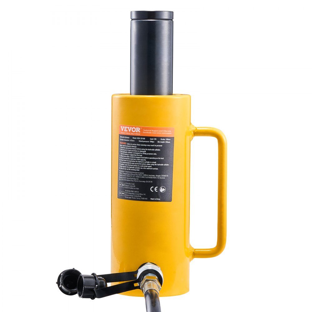 Hydraulic cylinder jack capacity 20T hydraulic cylinder 100mm stroke single-acting portable yellow hydraulic cylinder