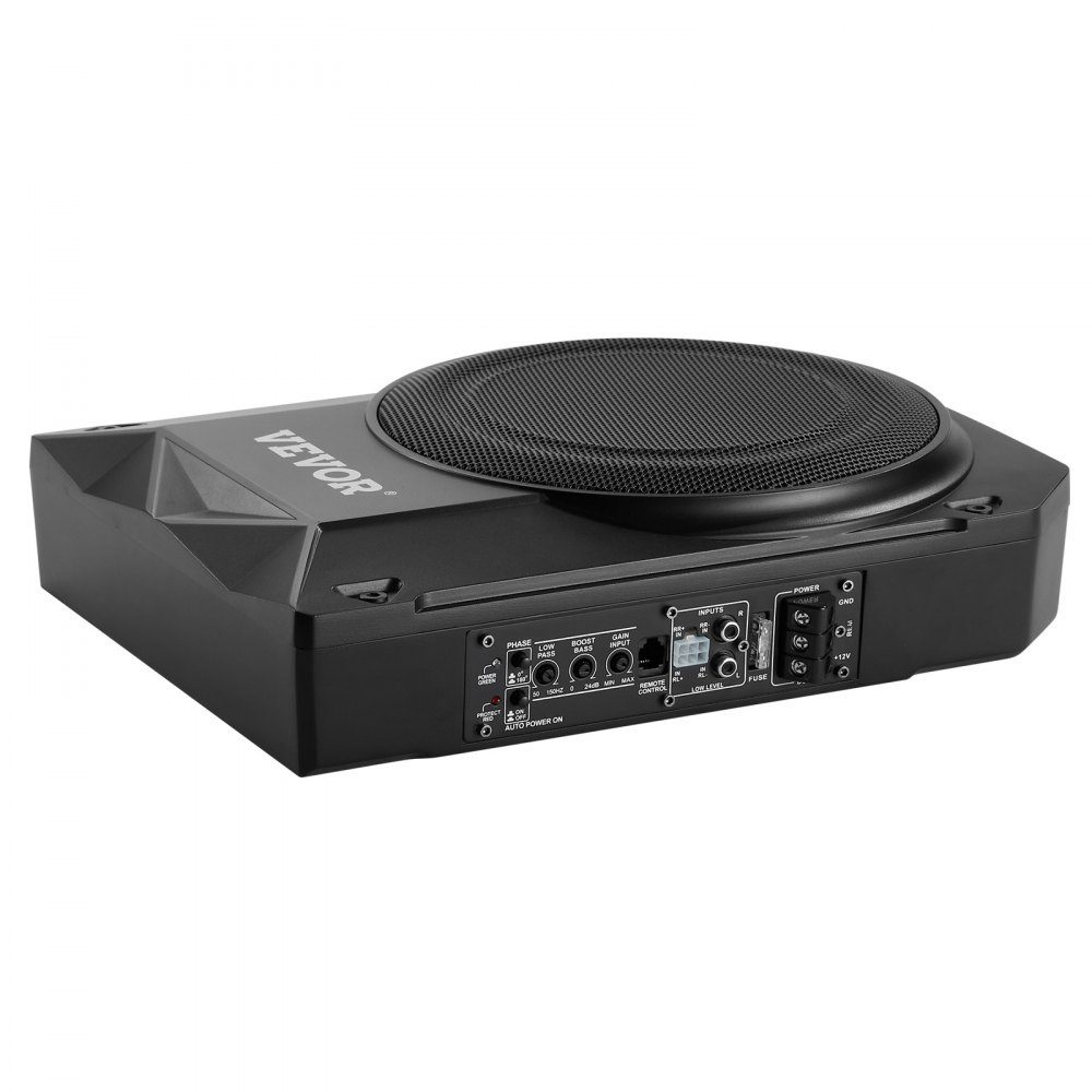 Subwoofer samochodowy pod siedzeniem 400 W, smukły subwoofer samochodowy o średnicy 254 mm, podsystem z wbudowanym wzmacniaczem, wejście wysokiego/niskiego poziomu i regulacja głośności dla SUV-ów, ciężarówek