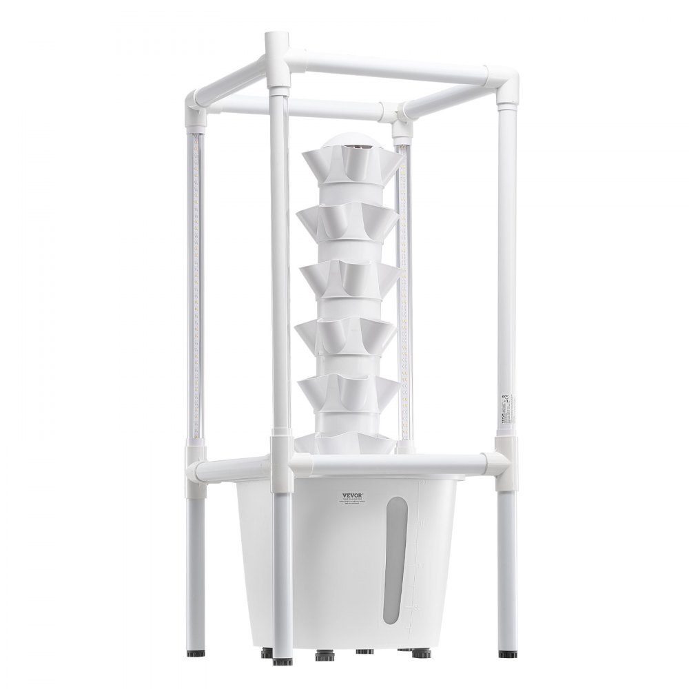 Hydrokultur-Anbausystem mit Wachstumslicht, Hydrokultur-Turm mit 30 Plätzen und 6 Ebenen, Hydronik-Garten für zu Hause mit Wasserpumpe, Pflanzenkeimungsset für Kräuter, Obst und Gemüse
