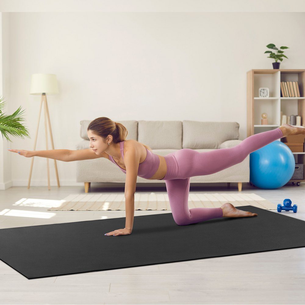 Trainingsmatte, rutschfeste Premium-Yogamatte mit hoher Dichte, Übungs-Yogamatte für Männer und Frauen, Fitness- und Trainingsmatte mit Tasche und Gurt, für alle Arten von Heim-Yoga, Pilates und Bodentraining (2,7 x 1,8 m)
