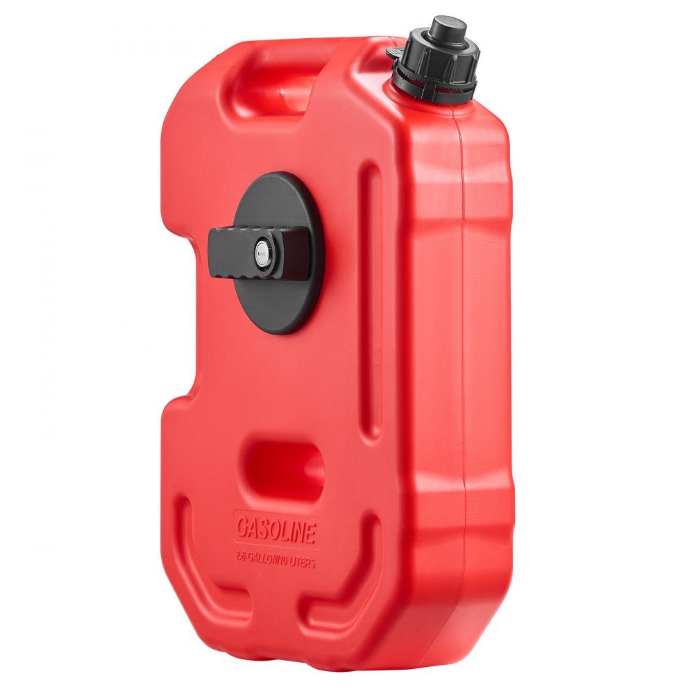 Fuel Can 10L Petrol Can with Spout and Lockable Holder Maximum Flow Rate 15L/min Liquid Container for Most Cars Motorcycles ATVs and UTVs Red