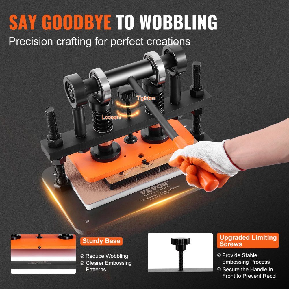 Leather Punching Machine Manual Leather Cutting Machine 26x12cm, Leather Embossing Machine 1.5t Heavy Duty Leather Punching Machine Suitable for leather, PVC/EVA foam, non-adhesive materials