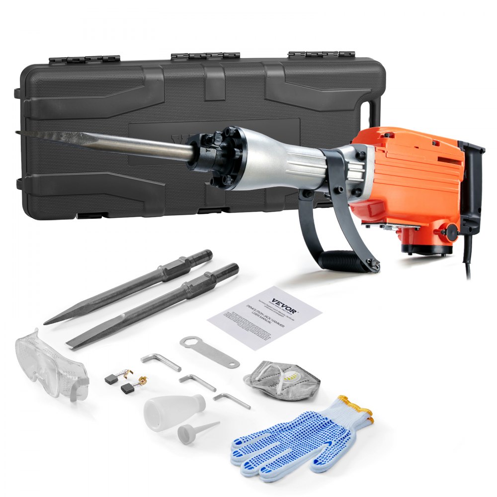 Młot wyburzeniowy o dużej wytrzymałości 2200 W 1-1/8"/28,6 mm Elektryczny młot wyburzeniowy Wiertarka do betonu Młot do betonu 1400 uderzeń na minutę Zawiera dłuto spiczaste Dłuto płaskie do łupków betonowych itp. Młot wyburzeniowy o dużej wytrzymałości 2200 W 1-1/8"/28,6 mm Elektryczny młot wyburzeniowy Wiertarka do betonu Młot do betonu 1400 uderzeń na minutę Zawiera dłuto spiczaste Dłuto płaskie do łupków betonowych itp.