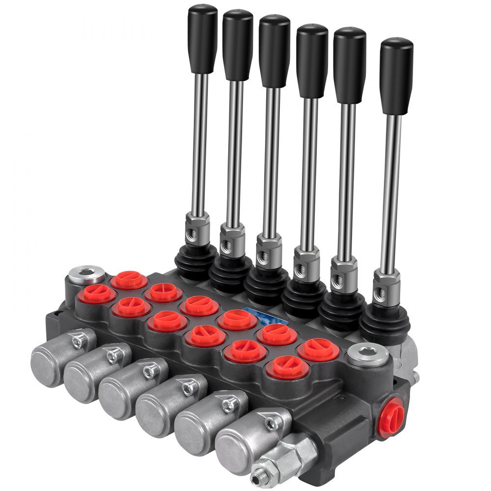 Hydraulic directional control valve, 6 spool hydraulic spool valve, 11 GPM hydraulic loader valve, 3600 PSI directional control valve, hydraulic valves and controls for tractors, loader tanks