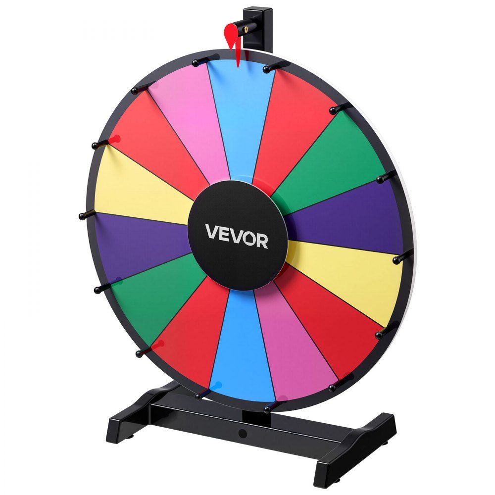 Roue de la Fortune, Roue de la Fortune (457 mm), 14 Compartiments, Roue de la Fortune avec Support, Jeux de Loterie, Gagner, Roulette, avec Tableau Éponge et 2 Marqueurs, 6 Couleurs, Roue des Prix, Idéale pour Fête, Pub, Foire Commerciale