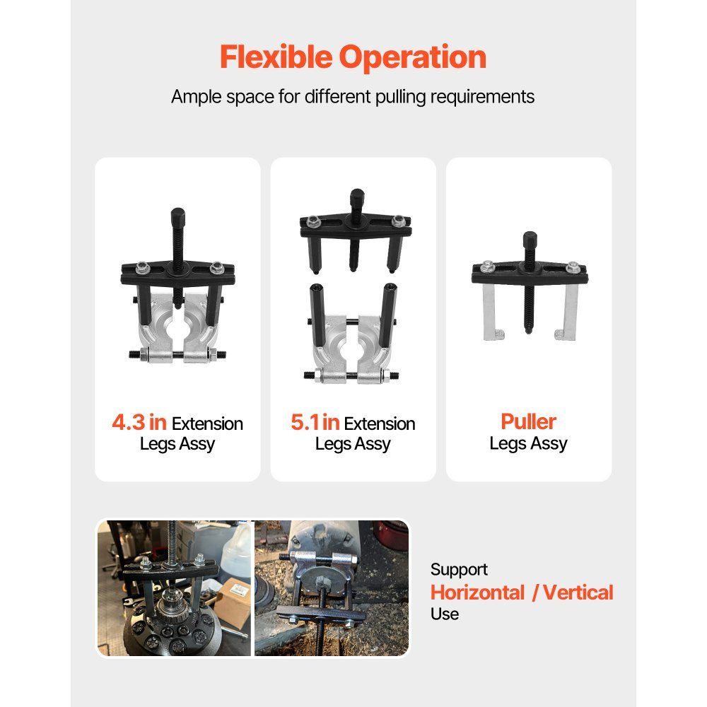 Bearing puller-Satz 14-teilig. 5T Bearing Separator, Pinion Wheel Bearing Removal Kit with 2/2.8" Jaws, Heavy Duty Bearing Separator Tool Kit with Case Puller Set