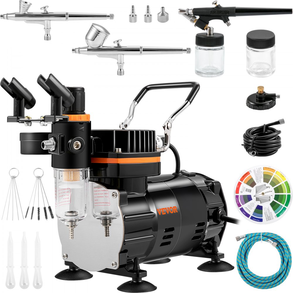 Kit de pistolet aérographe professionnel double action 18-23 L/min 120 W 230 V Mini aérographe compresseur d'air pistolet à peinture par gravité pour illustration publicitaire, peinture corporelle, modélisme, conception d'ongles Kit de pistolet aérographe professionnel double action 18-23 L/min 120 W 230 V Mini aérographe compresseur d'air pistolet à peinture par gravité pour illustration publicitaire, peinture corporelle, modélisme, conception d'ongles