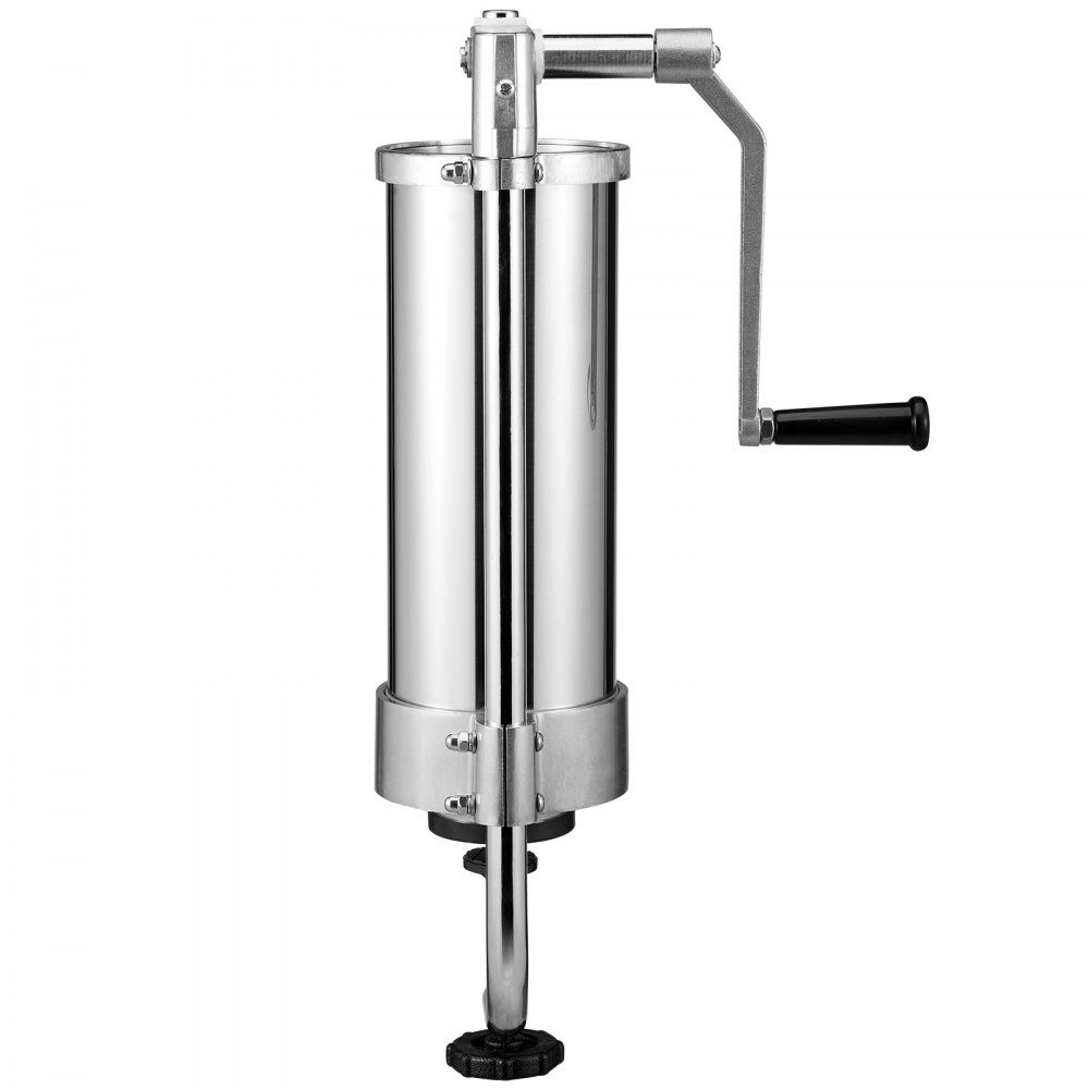 Manueller Wurstfüller, Wurstfüllmaschine 3 L, Edelstahl + Aluminium, professionelle Silberwurstmaschine inkl. 16/19/22 mm Füllrohre, vertikale Wurstpresse mit Tischklemme, selbstgemacht