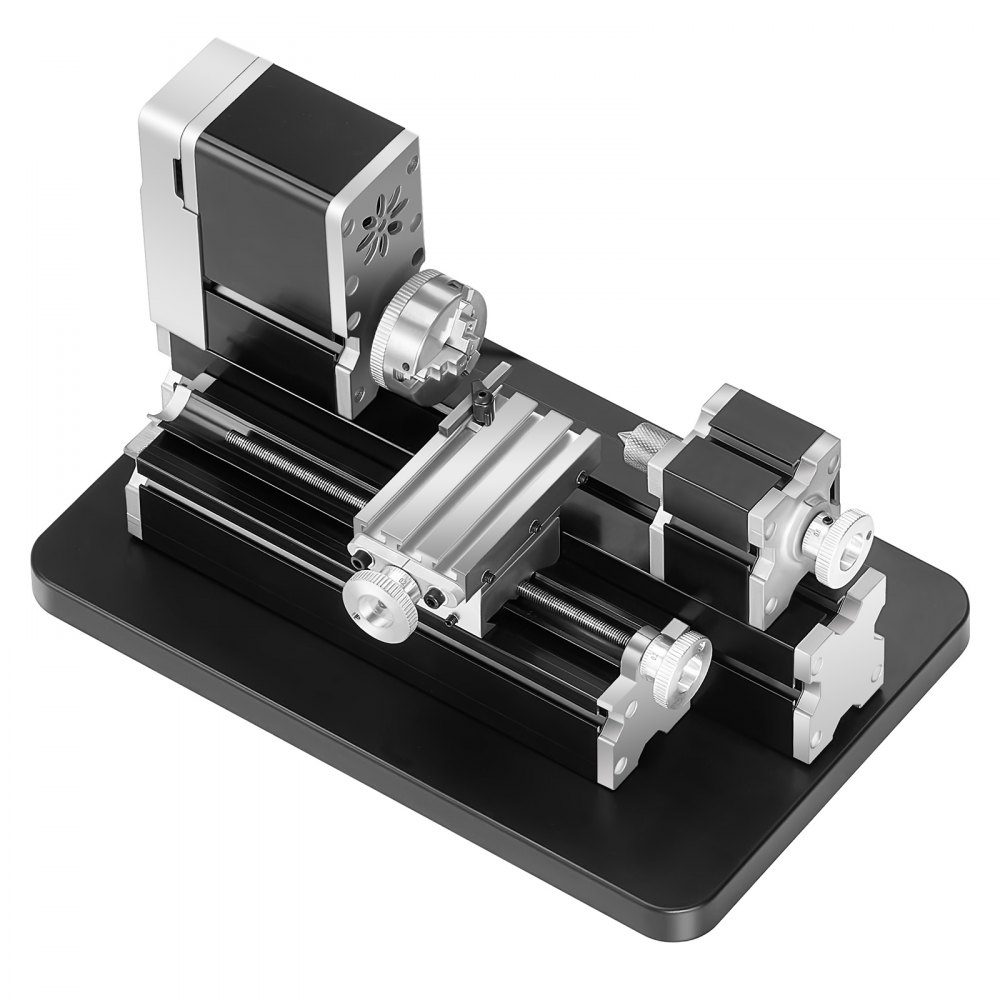 Mini metal lathe 70x130 mm, milling machine 20000 rpm, 36W high performance motor, 3-jaw chuck, didactic metal lathe with protection for machining precision parts