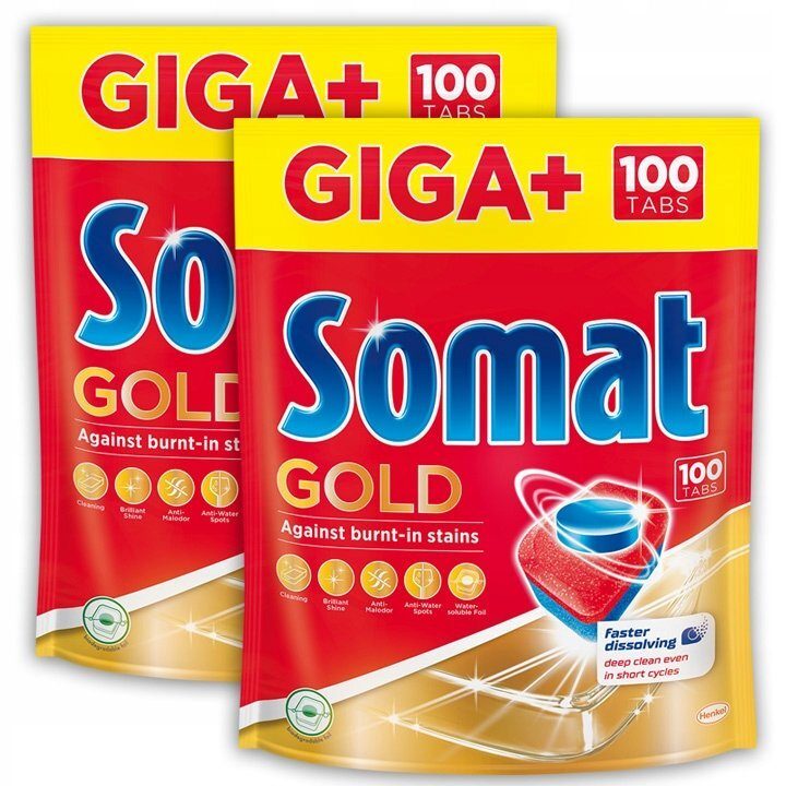 Somat Gold Tabs with deep cleaning economy pack 2x100 tabs XXL pack