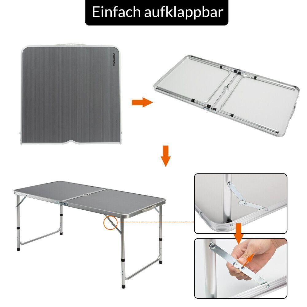 Table pliante extérieure Table de Camping Table de jardin pliante en aluminium pliant 120x60cm tabouret de Camping