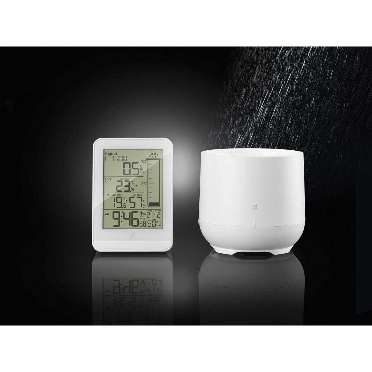 AURIOL® Funkwetterstation mit Regenmesser, weiß