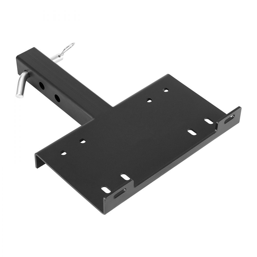 Universelle Anhängerkupplungshalterung, 6803 kg, Windenmontageplattenempfänger 50,8 mm mit 2-Loch-Befestigung, pulverbeschichteter Stahl für Mountainbike, UTV, LKW, Schwarz