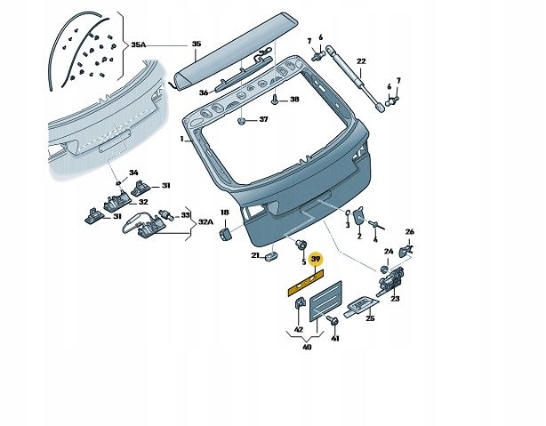 Rembourrage en mousse d'origine Audi pour plaques d'immatriculation – ajustement et protection parfaits (article n° : 13886741250) Rembourrage en mousse d'origine Audi pour plaques d'immatriculation – ajustement et protection parfaits (article n° : 13886741250)