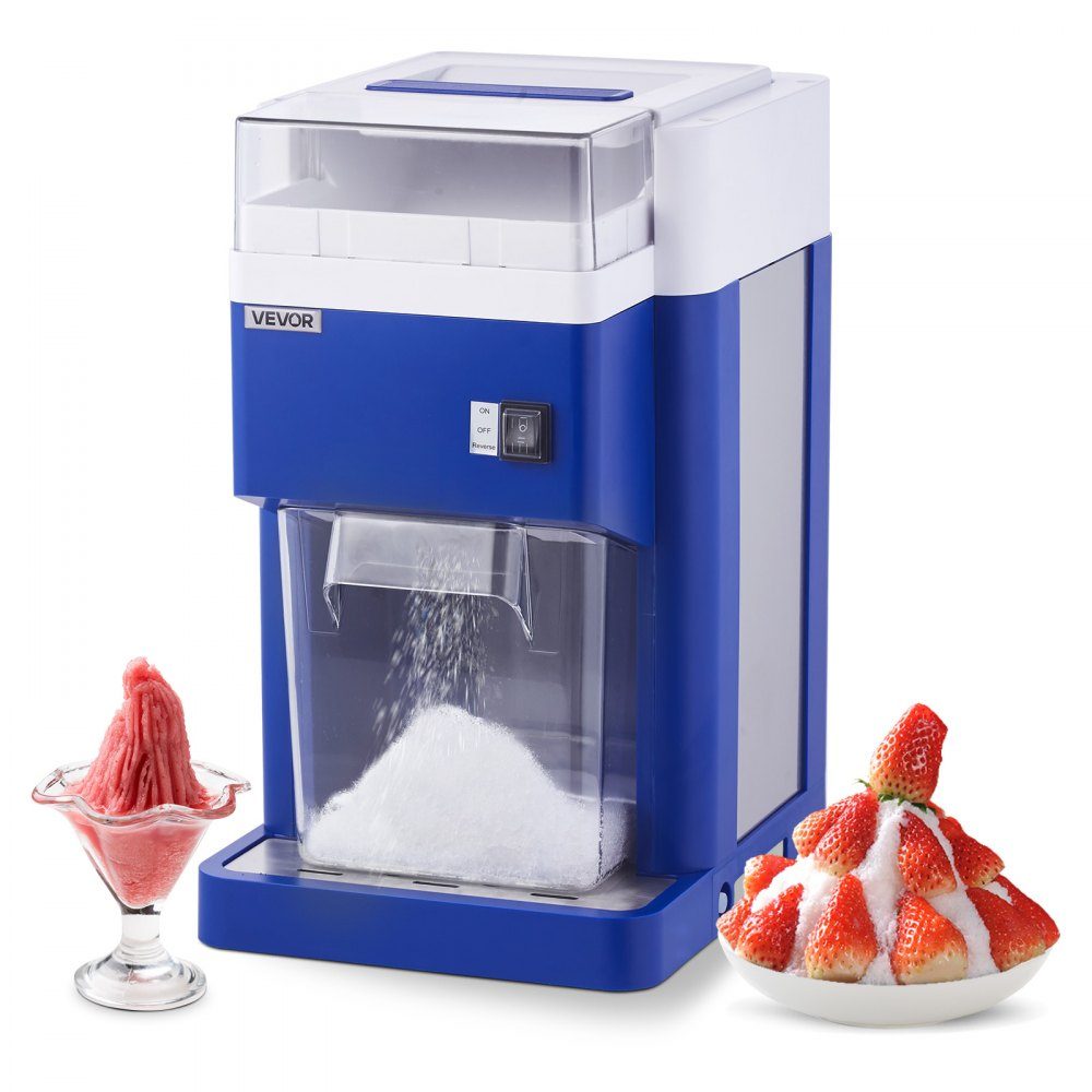 Commerciële ijsscheermachine Sneeuwkegelmachine 1,8 liter Fijn en pluizig mit 300-W-Motor en roestvrijstalen messen Commerciële ijsbreker voor dessertwinkel Familiebijeenkomst Restaurant Blauw