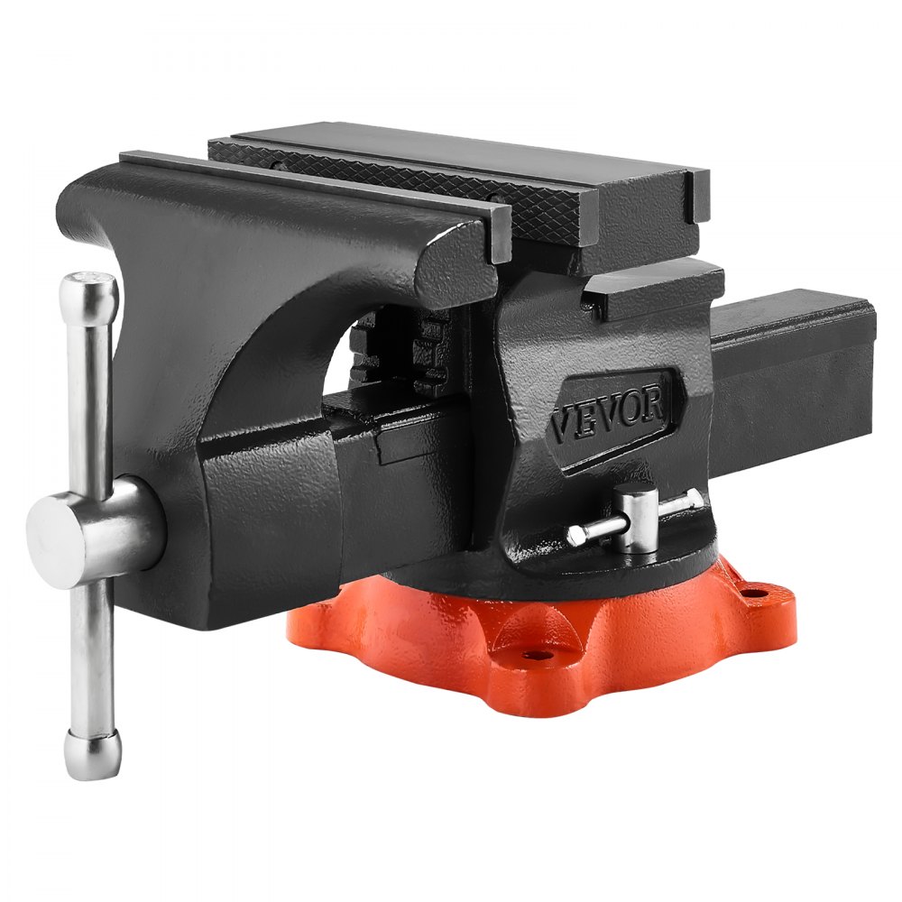Schraubstock, 203 mm Backenbreite, 203 mm max. Backenöffnung, 360° drehbarer Feststellfuß, 94 mm Ausladung, Werkbankschraubstock aus Sphäroguss, Zwei-Wege-Backen zum Spannen von Rundrohren Schraubstock, 203 mm Backenbreite, 203 mm max. Backenöffnung, 360° drehbarer Feststellfuß, 94 mm Ausladung, Werkbankschraubstock aus Sphäroguss, Zwei-Wege-Backen zum Spannen von Rundrohren
