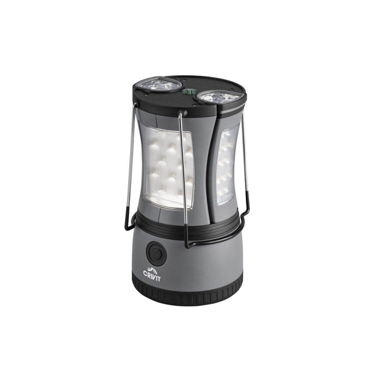 Lampa kempingowa CRIVIT 2 w 1 (szara)