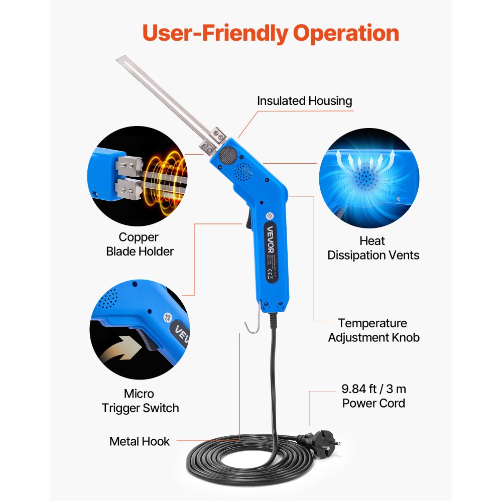 Styrofoam Cutter, 200W Styrofoam Cutter, 50-500°C Adjustable Foam Cutter with 150mm and 200mm Cutting Blades for KT Board, Polyethylene, Sponge, Rubber - Tool Box Included Styrofoam Cutter, 200W Styrofoam Cutter, 50-500°C Adjustable Foam Cutter with 150mm and 200mm Cutting Blades for KT Board, Polyethylene, Sponge, Rubber - Tool Box Included