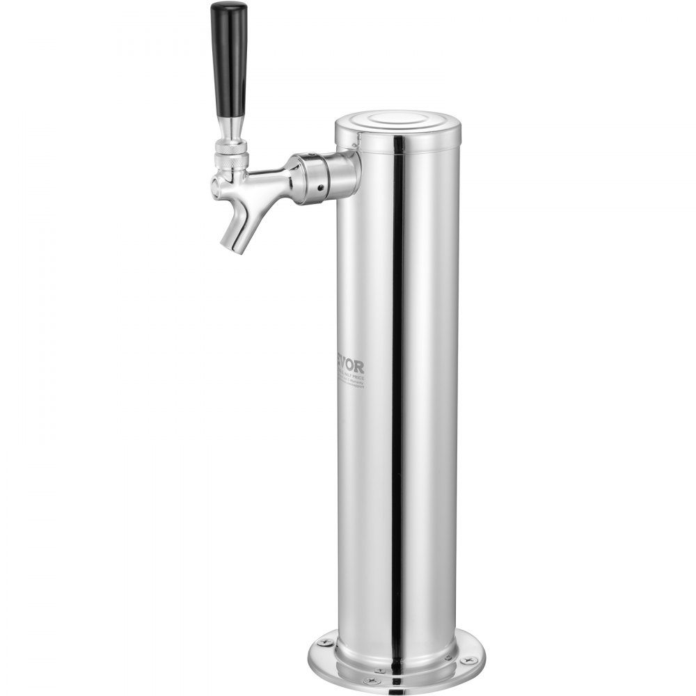 Zestaw wieży Kegerator, zestaw do konwersji piwa z jednym kranem, dozownik wieży piwa w beczce ze stali nierdzewnej z regulatorem W21.8 z podwójnym manometrem i łącznikiem beczki w systemie A, taca ociekowa piwa na imprezę domową