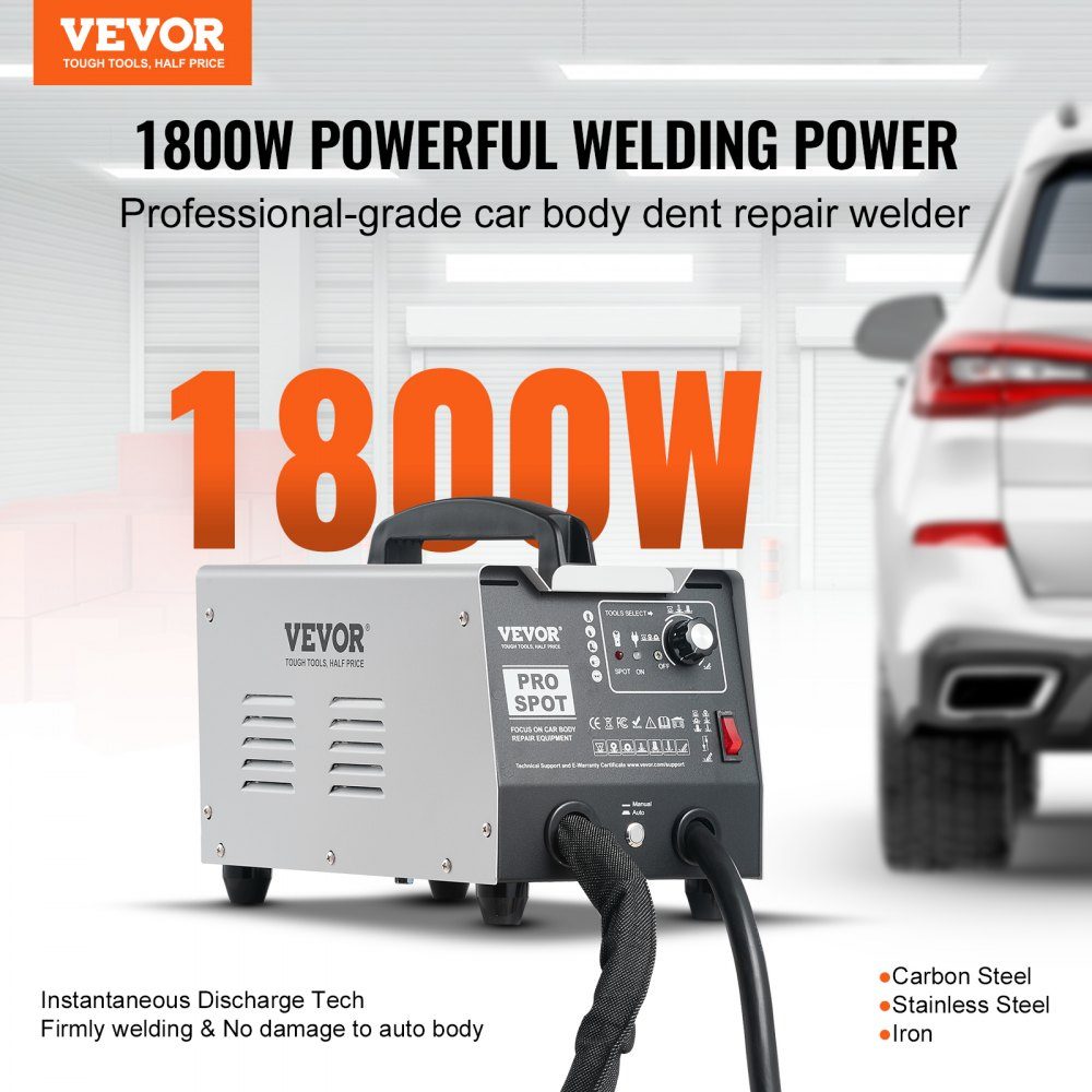 Dent Spotter, 1.8kW Spot Welder, Dent Puller with Auto/Manual Welding and 7 Versatile Modes, Body Spot Welder for Repairing Dents on Cars and Trucks