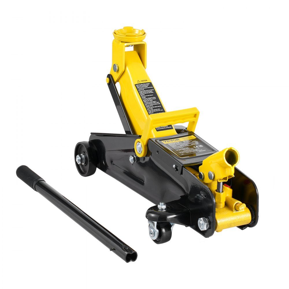 Hydraulic Car Jack Flat Car Jack 2T Heavy Duty Iron Hydraulic Car Jack Hydraulic Car Jack with Single Piston Quick Lift Pump Yellow 125.2-335mm
