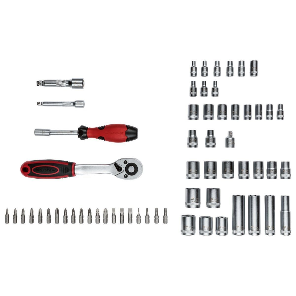 PARKSIDE socket wrench set PSSS 61 D4 - 61 pieces for versatile applications