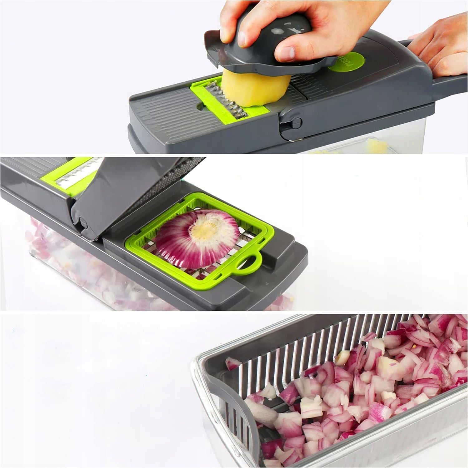 Potato Cutter, French Fries Cutter, Vegetable Cheap Cutter, Chopper, Restaurant Set, 15 in 1