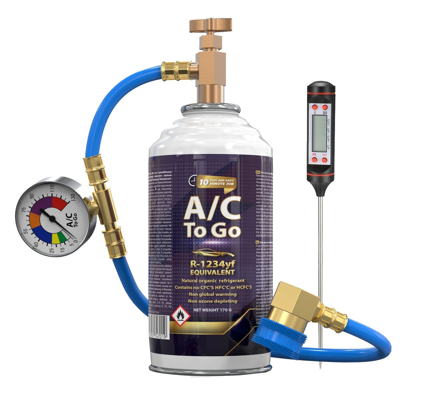 Vulset airconditioning voor R1234yf-voertuigen + THERMOMETER