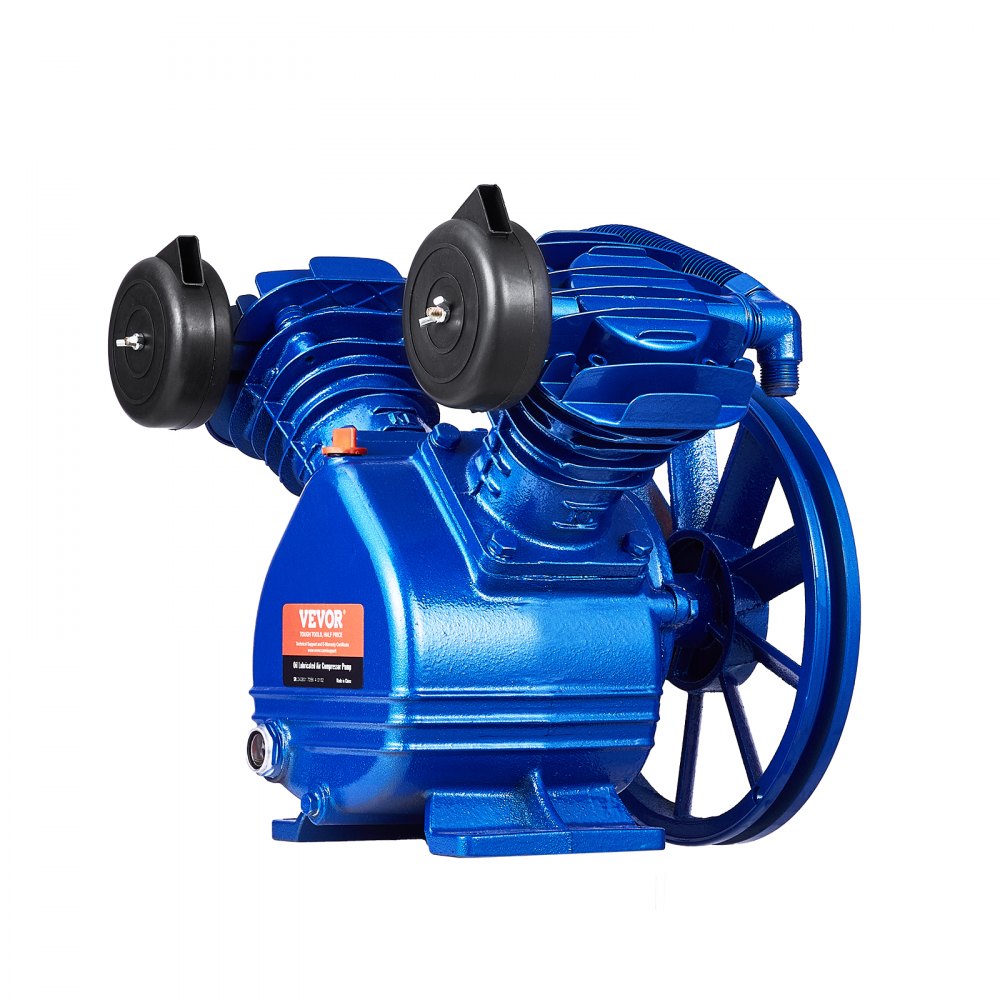 Luchtcompressorpompkop, 3 PK, 6,25 CFM bij 90 PSI, oliegesmeerde dubbele cilinder luchtcompressorzuigerpompkop, eentraps vervanging voor V-type gietijzeren luchtcompressorpomp met maximale druk van 116 PSI Luchtcompressorpompkop, 3 PK, 6,25 CFM bij 90 PSI, oliegesmeerde dubbele cilinder luchtcompressorzuigerpompkop, eentraps vervanging voor V-type gietijzeren luchtcompressorpomp met maximale druk van 116 PSI