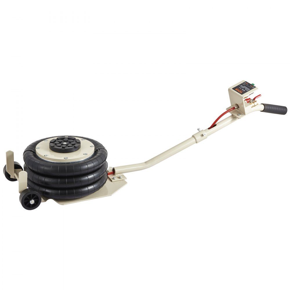 Pneumatischer Wagenheber, Luftheber, 3T, Weiß, Dreifachbeutel-Luftheber, 140–450 mm Hubhöhe, Airbag-Luftheber mit langem Griff, 5-Minuten-Hebeluftheber für SUV, LKW, Auto usw