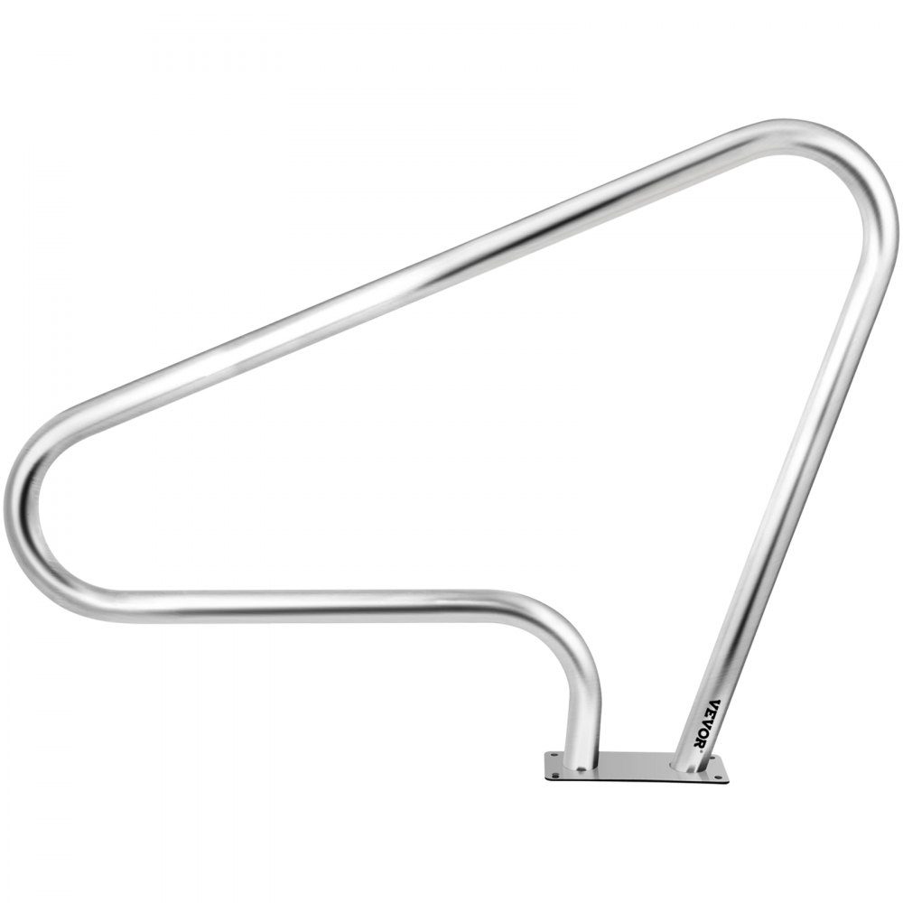 Schwimmbad-Handlauf 121,9 x 91,5 cm, Pool-Haltegriff 4,8 cm, Einstiegshilfe aus Edelstahl, Pool-Kurven-Design, Griffbogen mit Griffabdeckung und Zubehör, ideal für Schwimmbäder mit geneigter Position, Spa-Wasserpark