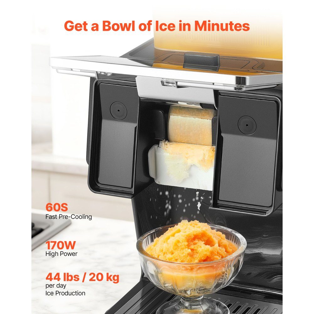 Snowflake Ice Machine, 20kg/day Ice Shaving Machine, Ice Shaver with Stainless Steel Blade, Electric Bingsu Machine with 0.8L Tank, 90 Quick Cooling, for Small Events at Home