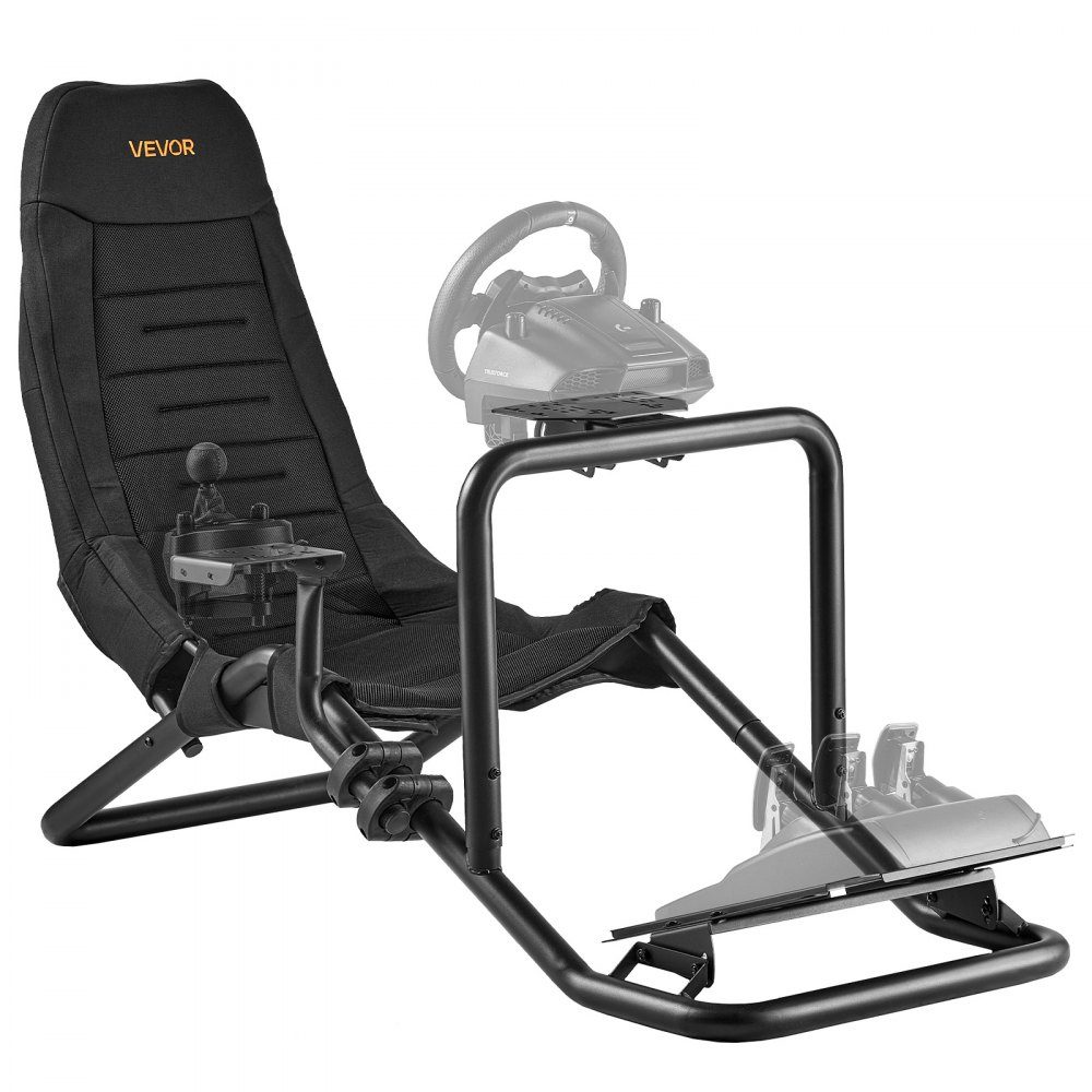 Lenkständer, Rennradständer für integrierte Simulator-Cockpits, für Logitech G25, G27, G29, G920, G923, Thrustmaster T300RS, TX F458, T500RS, T3PA-PRO (F1/GT) und CSR-Pedale, schwarz