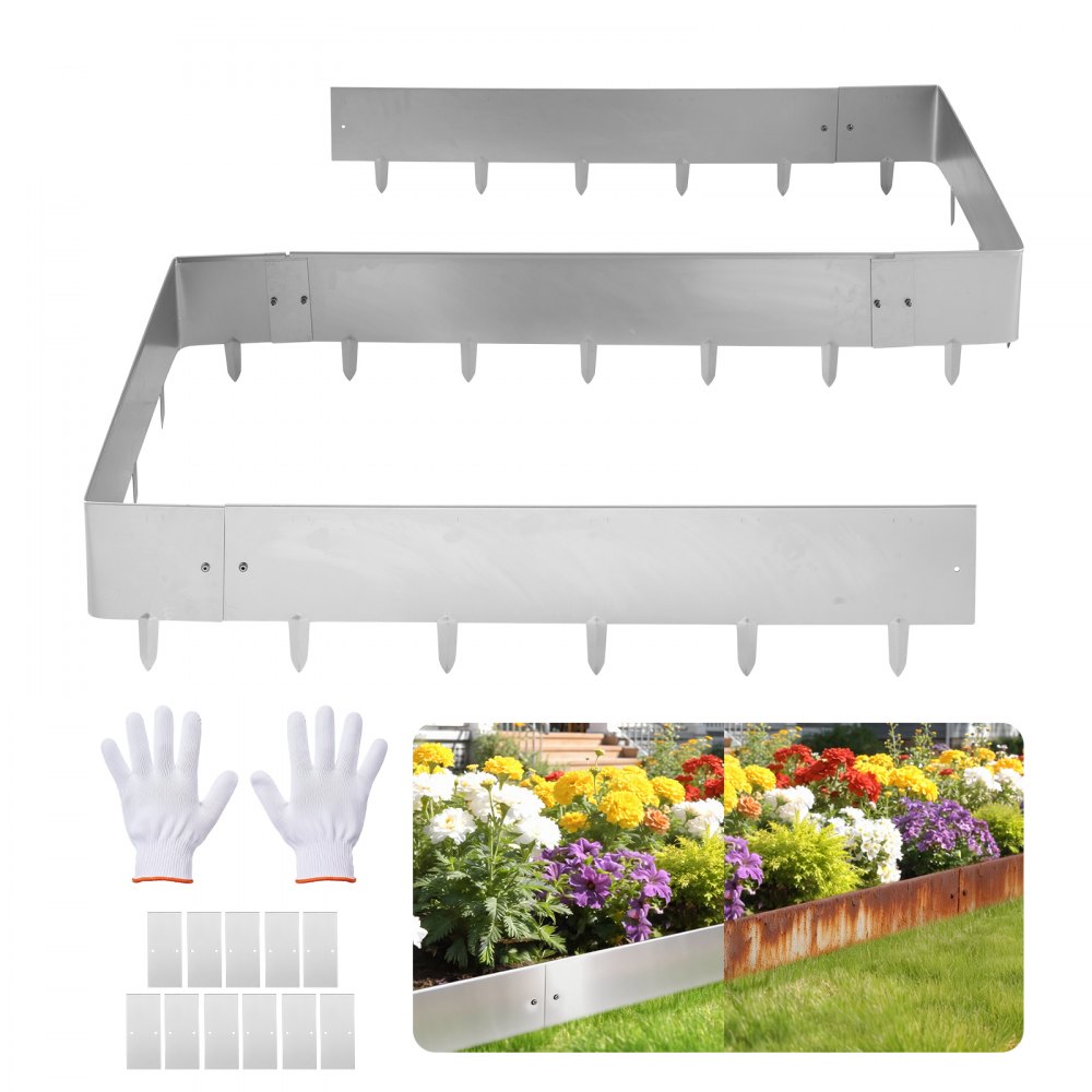 Lawn edging, pack of 10, 100x23 cm bed edging, Corten steel bed edging with 11 connecting plates, bed border, lawn sheets, mowing edge, metal garden palisade for flower beds and garden paths Lawn edging, pack of 10, 100x23 cm bed edging, Corten steel bed edging with 11 connecting plates, bed border, lawn sheets, mowing edge, metal garden palisade for flower beds and garden paths