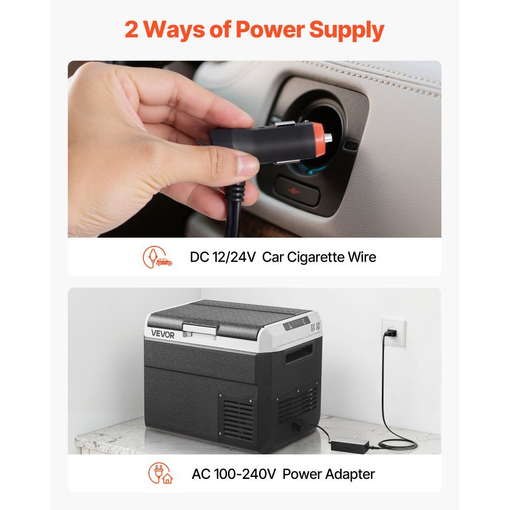 Compressor Cooler Box 30L Portable Car Fridge with Adjustable Temperature & App Control Refrigerator 12/24V DC und 100-240V AC for Outdoor Camping Trips and RVs