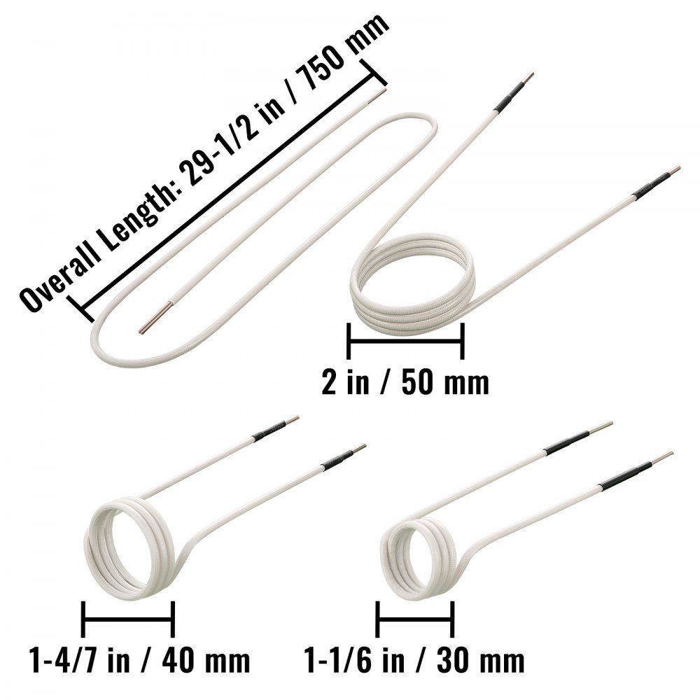 Induktionsheizer-Induktionsspulen-Kits, Mini-Magnet-Induktionsheizer-Set, flammenloses Wärmezubehör 8-teilig, hitzebeständiges Induktionsheizwerkzeug mit Flexibilität