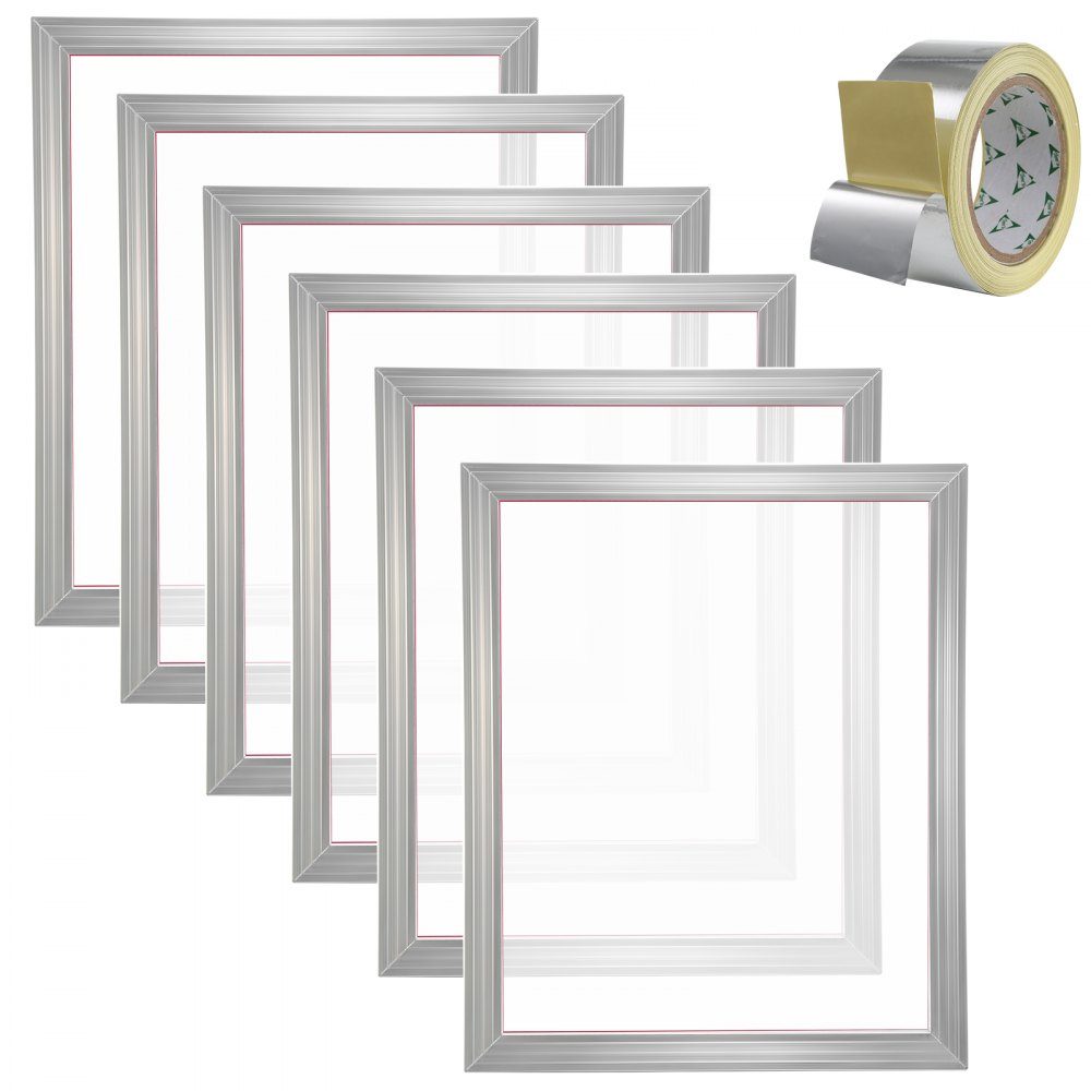 6 Pcs Aluminum Alloy Screen Frame Screen Printing Press 20x24 inch Screen Printing Machine Accessories 160 Mesh Acid Resistant and Non-deformable for Pillowcases, Fabrics, Paper, Copy Paper etc