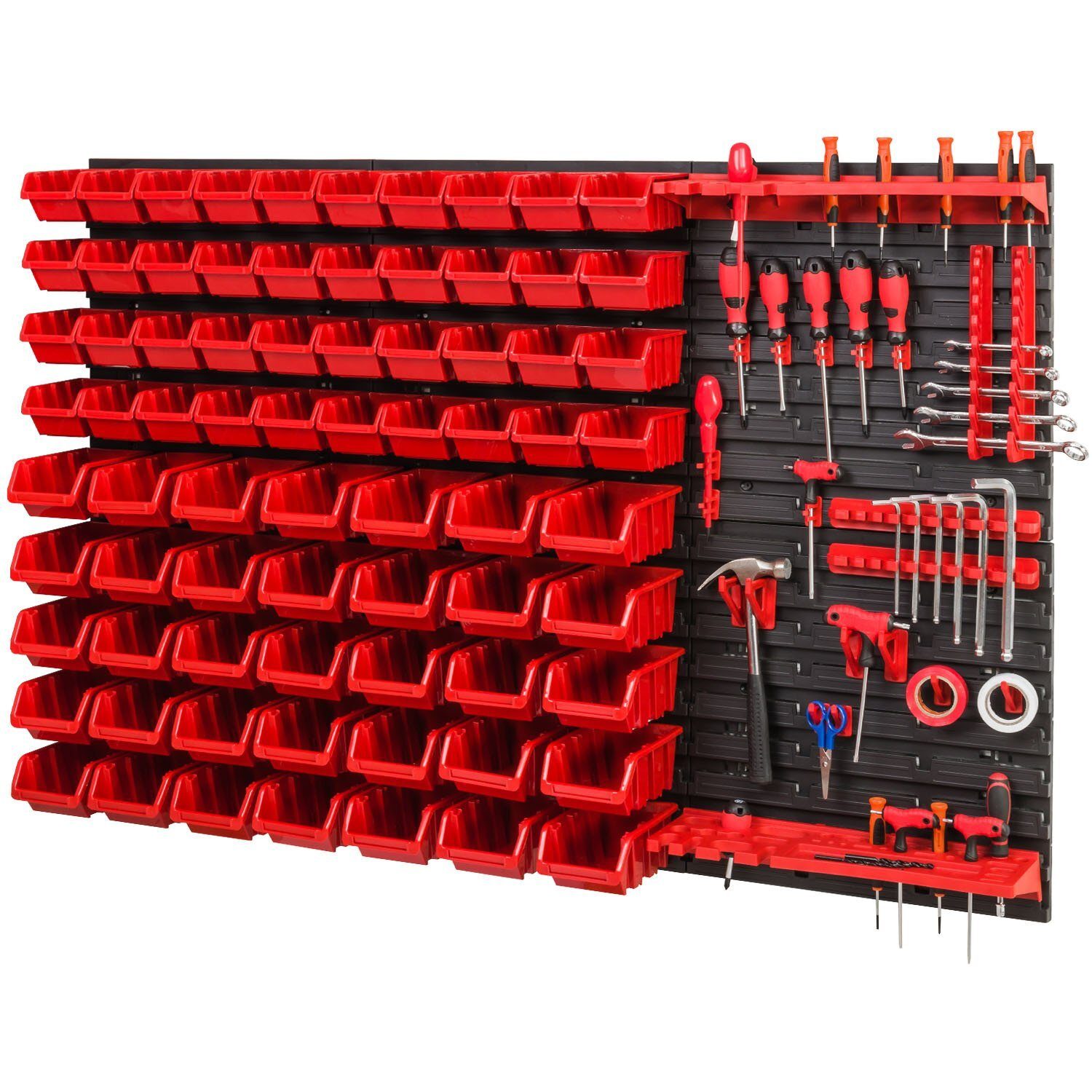 *BEST-SELLER* Ensemble mural à outils Porte-outils avec système de rangement mural perforé Étagère murale perforée à outils Ensemble d'étagères d'atelier