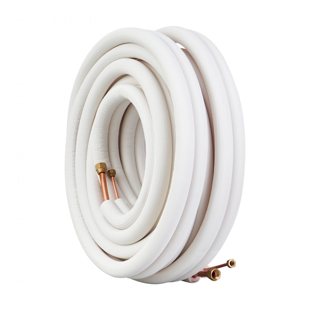 50FT mini split line kit, 1/4" and 1/2" OD copper tubing with triple layer insulation, for mini split air conditioning, refrigerant or heat pump equipment and HVAC with 50FT mini split line kit, 1/4" and 1/2" OD copper tubing with triple layer insulation, for mini split air conditioning, refrigerant or heat pump equipment and HVAC with