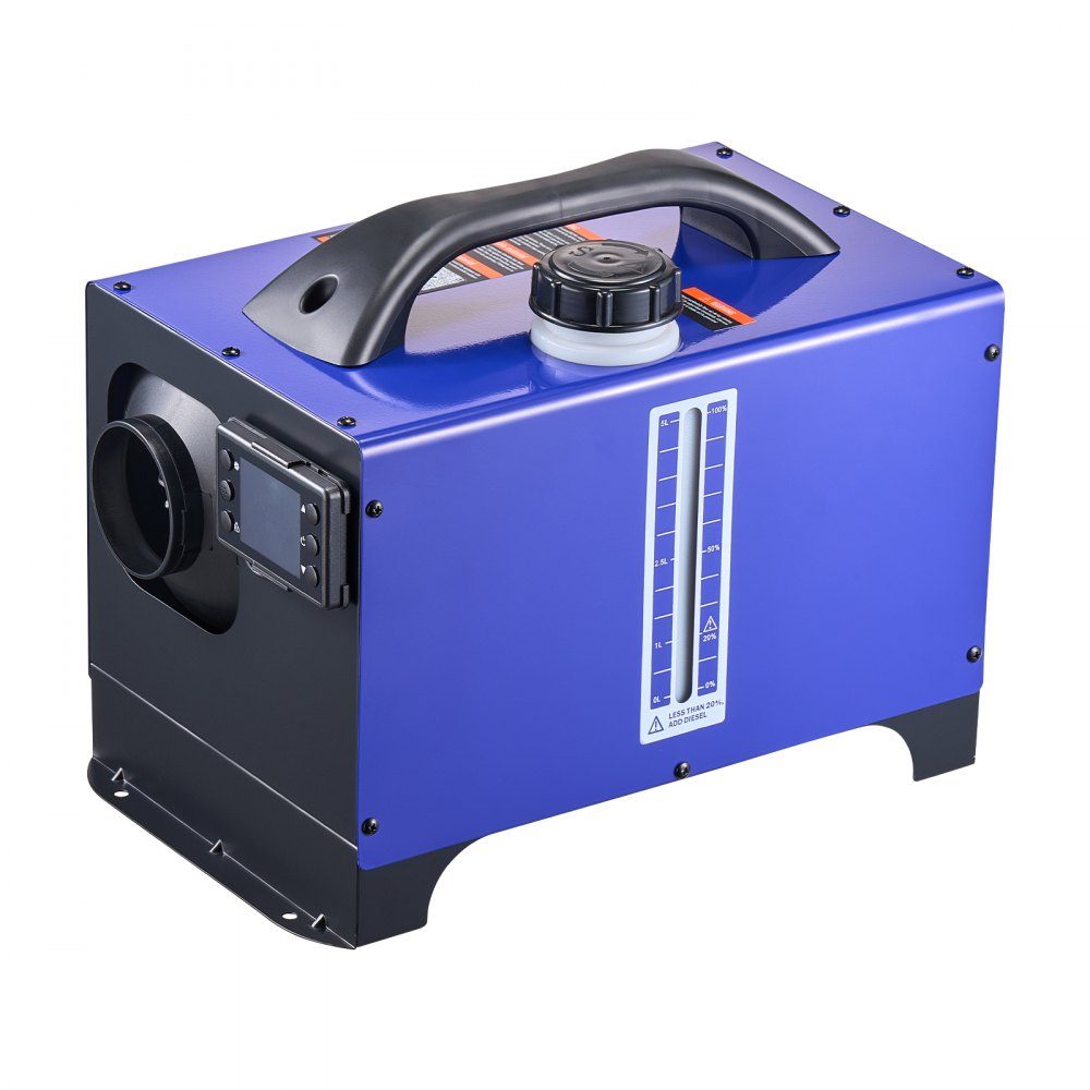 Dieselheizung, Luftheizung, 12–24 V, 5–8 kW, tragbare Standheizung mit Fernbedienung, LCD-Bildschirm und Griff, geräuscharm, 5 l Kraftstofftank für LKW, Wohnmobil, SUV, Traktor